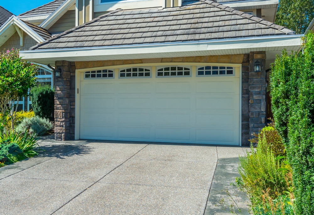 A garage door with premature wear A garage door with premature wear