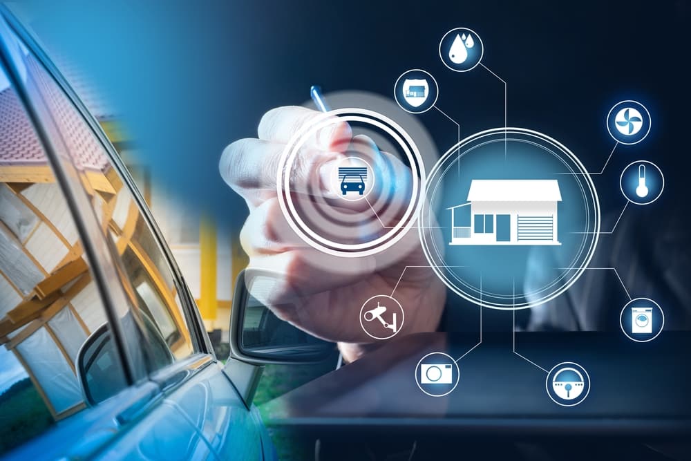 A,Person,Opens,The,Garage,Door,Using,The,Smart,Home Garage door opener