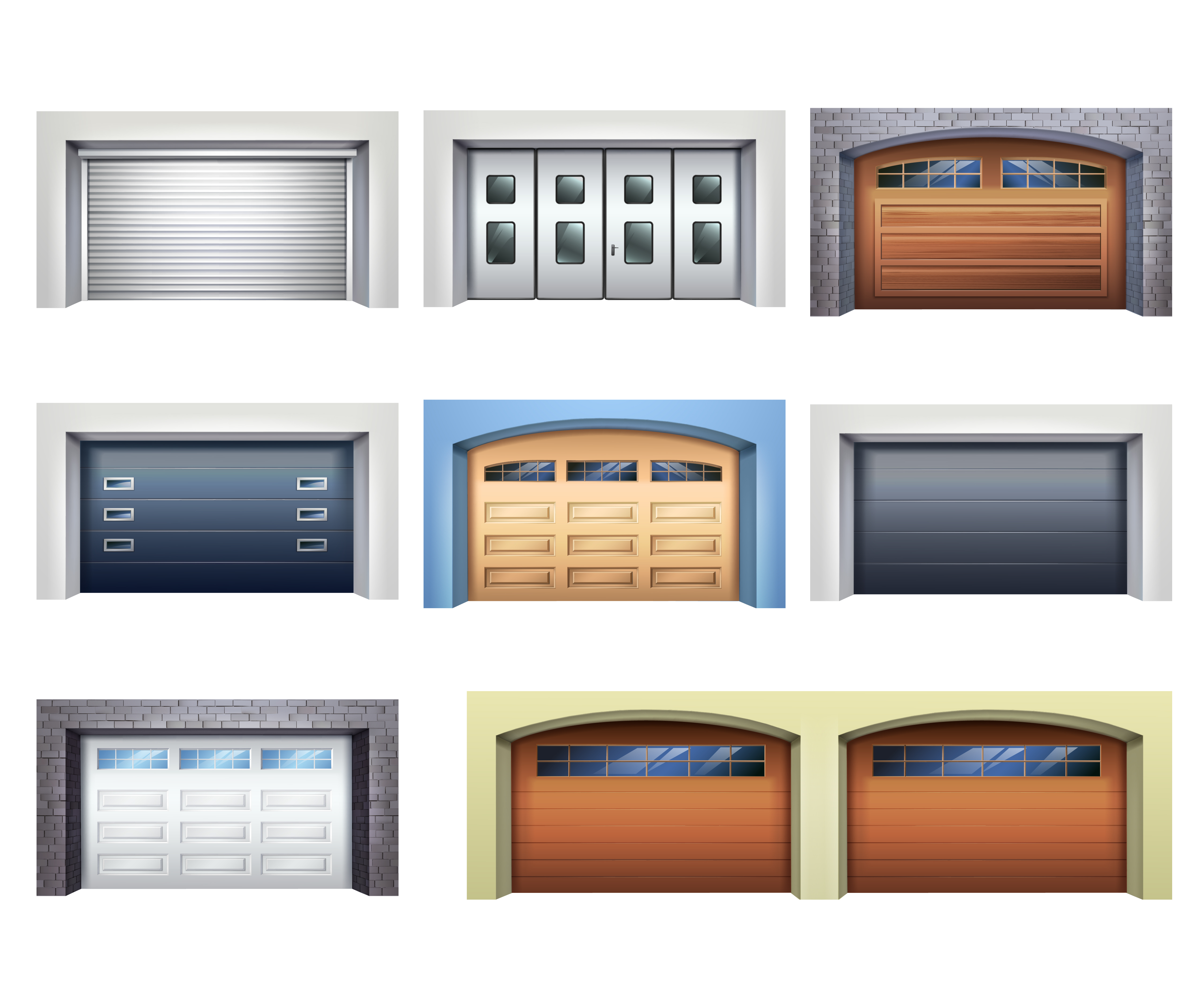 What are the different types of garage door materials?