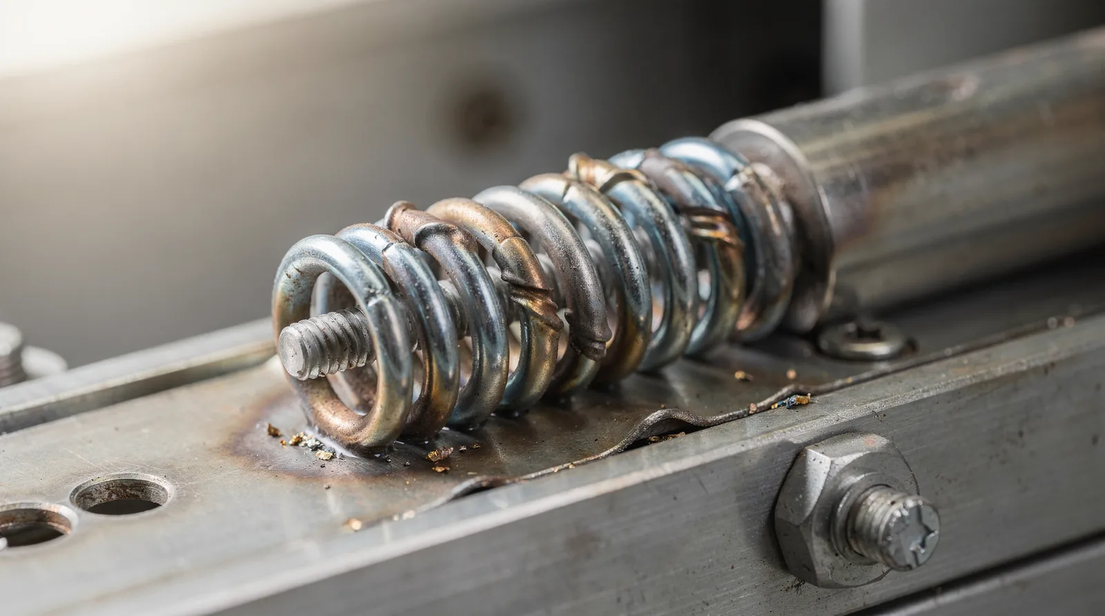 Springs carry the entire weight of the door, and constant exposure to high temperatures adds